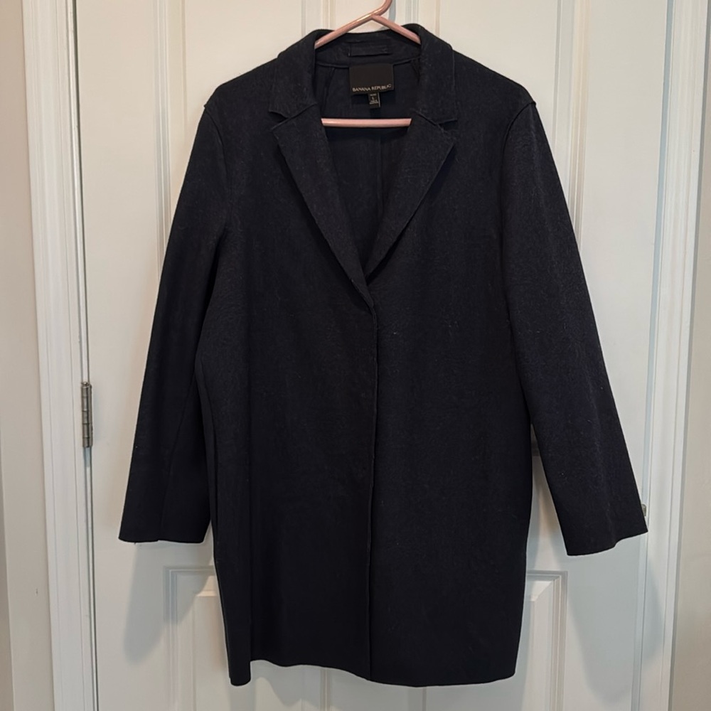 Banana Republic navy car coat (LP)